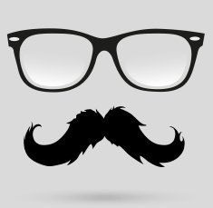 mustache glasses