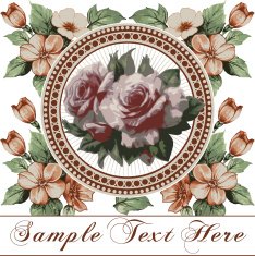 Greeting card Roses Beautiful frame with a flower ornament N13