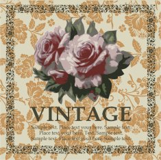 Greeting card Roses Beautiful frame with a flower ornament N14