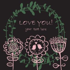 Floral Love background Vector illustration N2