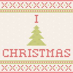 Knitted greeting card - I love Christmas