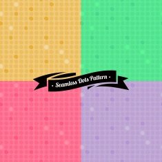 Set of colorful seamless dot patterns