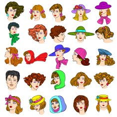 Woman's and men face N2