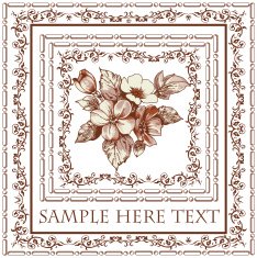 Greeting card Flowers Beautiful frame with a flower ornament N18