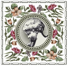 Angel Beautiful frame with a flower ornament Retro