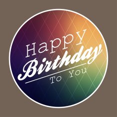 Happy birthday card retro style N4