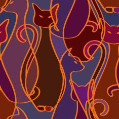 Seamless pattern of cats N6