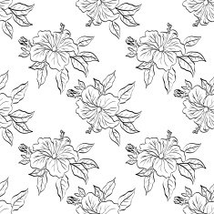 Seamless floral background outline