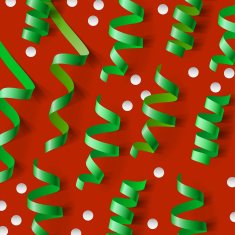 Christmas Party design with streamers and confetti