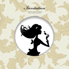 Silhouette of a beautiful stylish woman N2