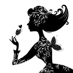 Silhouette of a beautiful stylish woman N3