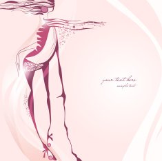 Fashionable pink background with abstract girl N5