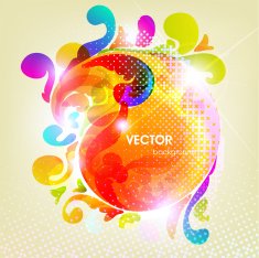 Bright Abstract Background with Floral Ornaments N8