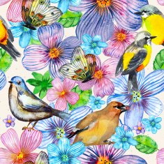 floral seamless texture of watercolor N12