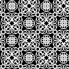 Floral seamless pattern in black and white