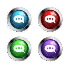 Shiny speech bubble buttons