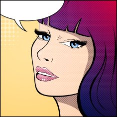 Vector Abstract Pop Art Woman N3