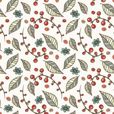 Seamless pattern with flowers and leaves N3