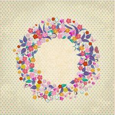 Round floral ornament for your design N10