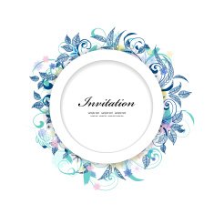 Round floral frame for your design N6
