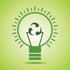 Green recycle icon make filament of an eco bulb