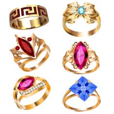 ring set with precious stones