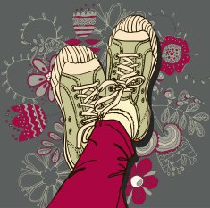 vector colored pattern gym shoes N5