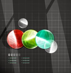 Glossy color circles on black vector