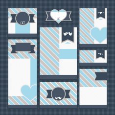 set of classic wedding cards