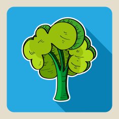 Sketch style green tree illustration EPS10 vector file