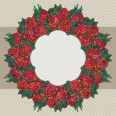 Old school frame with roses N8