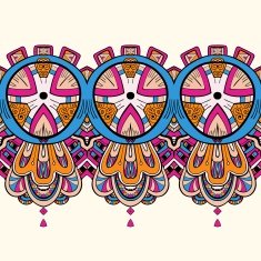 Horizontal lace steampunk ornament ornamental geometric pattern N6