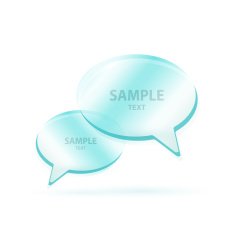 Vector blue glass speech bubbles