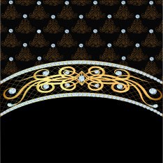 background with precious stones and gold ornaments