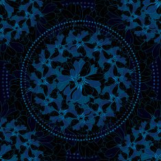 geometric ornament from abstract flowers in retro style