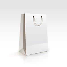 Empty Shopping Bag on White Background N7
