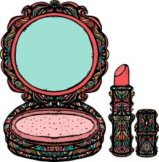 Set powder compact and lipstick