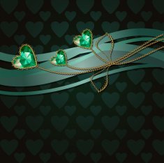 Beautiful three green diamond hearts
