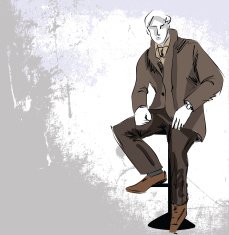 Sketch fashion & handsome business man N6