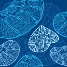 seamless pattern of abstract shapes painted manually
