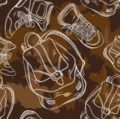 sneakers and a backpack - sports seamless pattern
