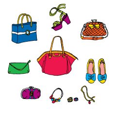 Hand drawing sketch of fashion accessories N2
