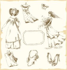 Hand drawn vintage fashion elements N2
