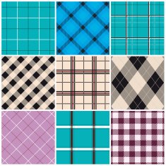 Collection of seamless checked cotton pattern