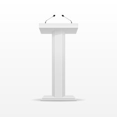 Vector White Podium Tribune Rostrum Stand Isolated on Background N2