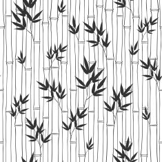 Seamless bamboo pattern Black and white vector illustration N2