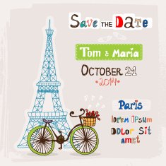 Paris wedding invitation