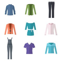 Woman clothing set flat illustration N9