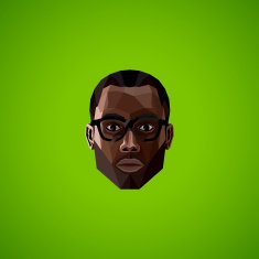 illustration with an african male face in polygonal style