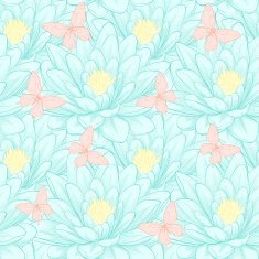 Beautiful seamless pattern with lotus flowers N2